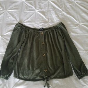 Belle Tweed - Off the Shoulder Blouse